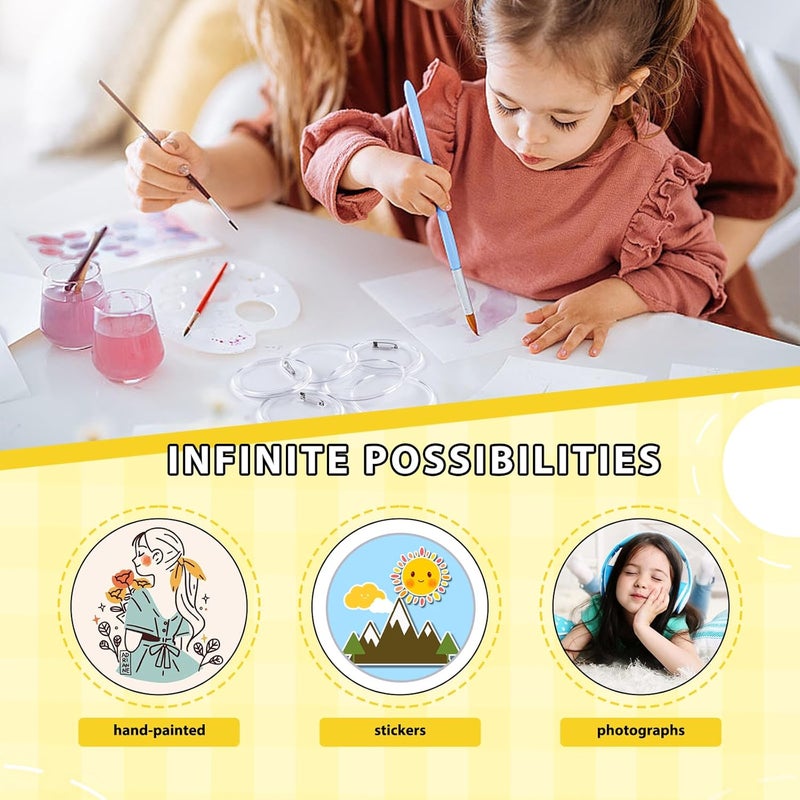 Happizza 100pcs Acrylic Clear Button Pins,1.77 Inch Custom Buttons Pin Badges, DIY Blank Pins,Round Photo Buttons Personalized Button Making kit for Craft - Image 4